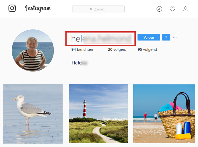 Instagram gebruikersnaam
