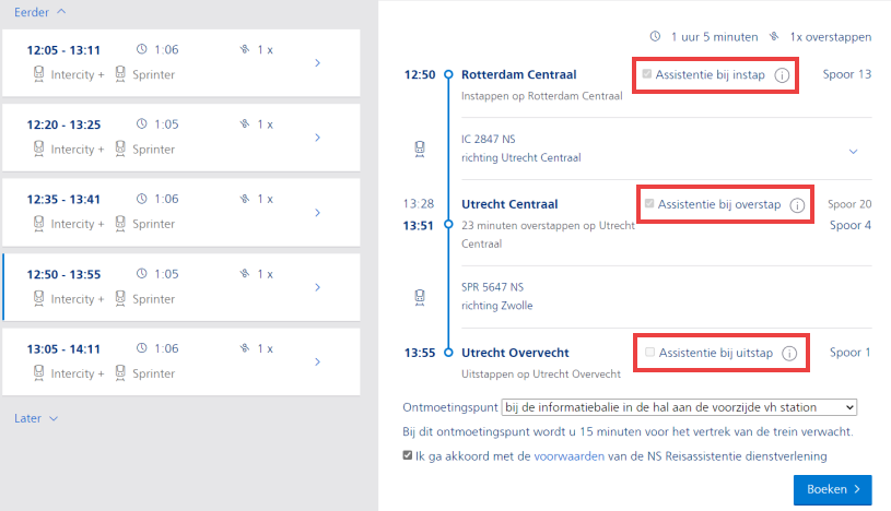 ns booking travel assistance