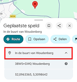 Coördinaten vinden smartphone