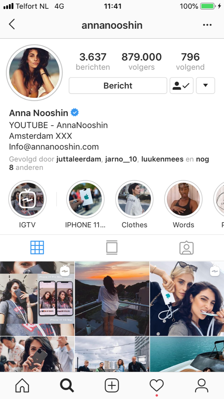 Influencer Anna Nooshin on Instagram