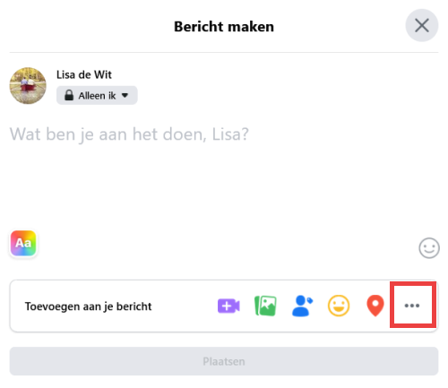 Create Facebook post 
