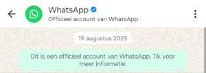 Oficieel account WhatsApp