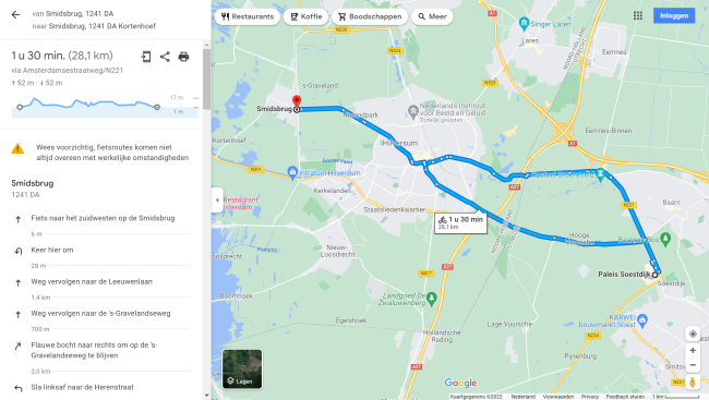 romantisch zo Leuren Fietsroute plannen met Google Maps | SeniorWeb