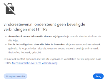 Ondersteunt geen beveiligde verbindingen met HTTPS