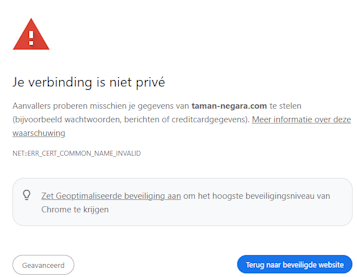 Je verbinding is niet privé