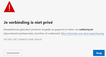 Je verbinding is niet privé