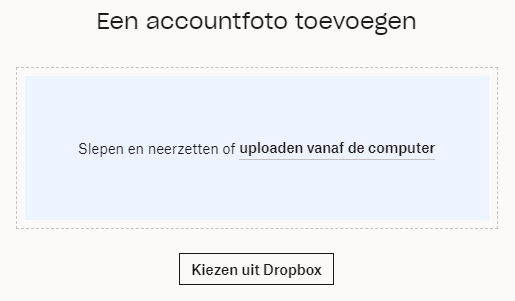 Accountafbeelding wijzigen in Dropbox