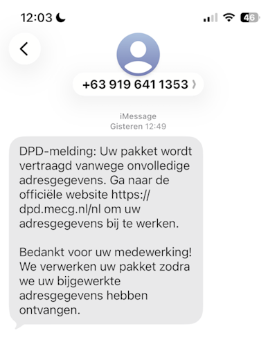 Phishing bij pakketjes