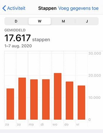 Steps in Health app on iPhone