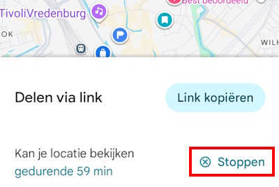 Locatie delen stoppen
