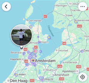 Landkaart met foto's in Apple Foto's