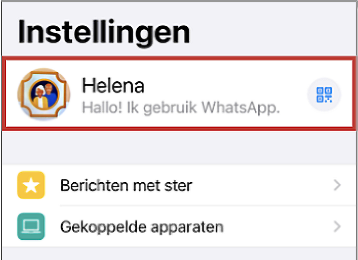 Instellingen WhatsApp