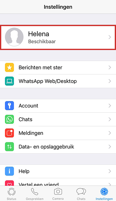 WhatsApp-info aanpassen