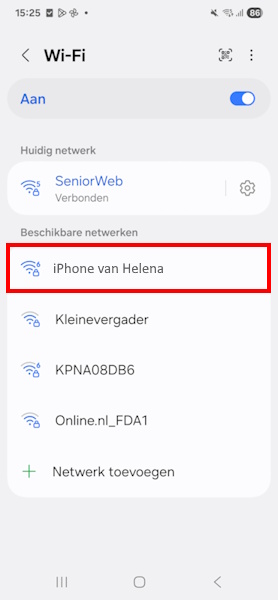 Verbinden met de hotspot