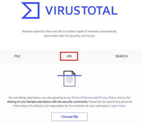 Scan link for viruses