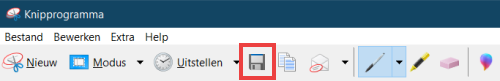 Knipprogramma knipsel opslaan