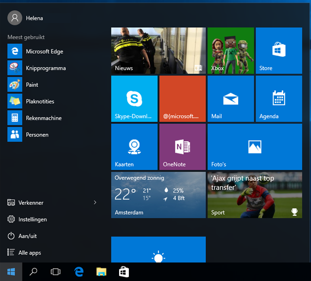 Windows10 Startmenu