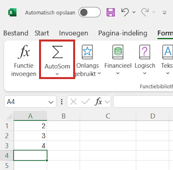 AutoSom gebruiken