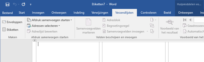 create labels in word 2016